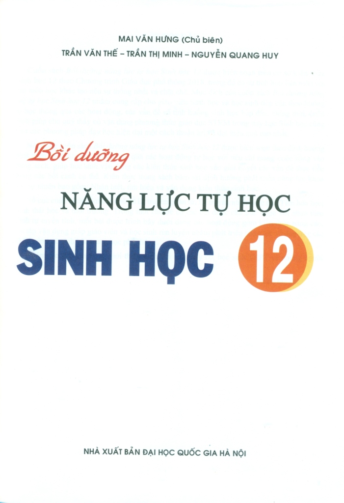 BỒI DƯỠNG NĂNG LỰC TỰ HỌC SINH HỌC LỚP 12 (Theo chương trình GDPT mới)